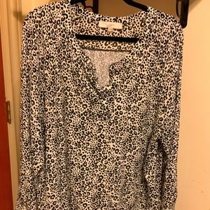 Animal print pullover blouse
